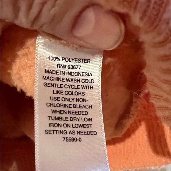 a.n.a Peach Sherpa Crew Neck Sweater with Brown Button Detail - Picture 5 of 5